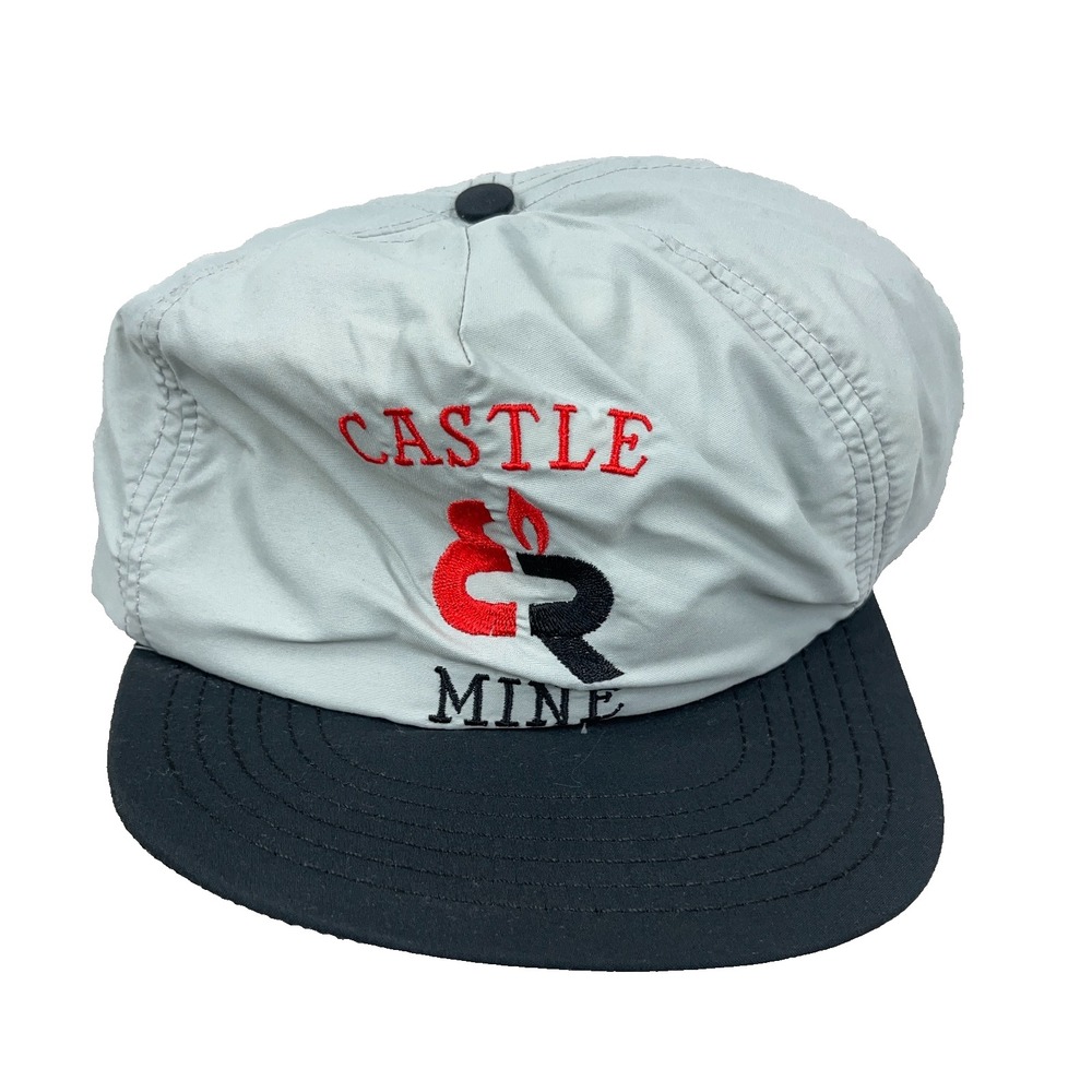 Vintage Elk Run Coal Mine Trucker Hat 90s Massey Energy Castle USA Town Talk Cap